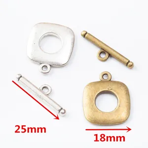 Vintage Zinc Alloy Square Toggle Clasp OT Connector For DIY Jewelry Making Necklace Bracelet Findings Antique Silver Bronze