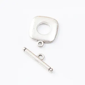 Vintage silver alloy square toggle clasp for DIY jewelry necklace and bracelet making