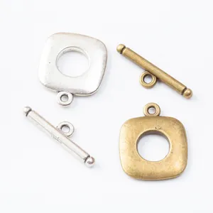 Vintage zinc alloy toggle clasps for jewelry making in silver and bronze finishes