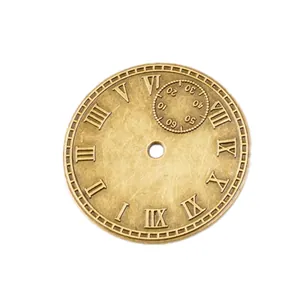 Vintage steampunk alloy gear clock pendant with Roman numerals for DIY jewelry making