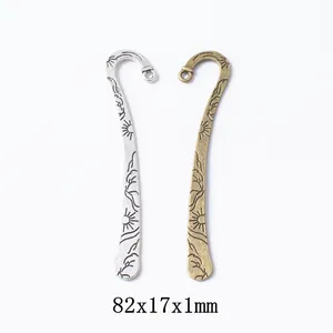 Vintage Alloy Metal J-Hook Bookmark Pendants Sun Cloud Engraved DIY Jewelry Making Antique Bronze Silver Craft Accessories