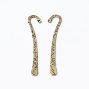 Retro bronze alloy sun and cloud embossed metal bookmark hooks for DIY jewelry making