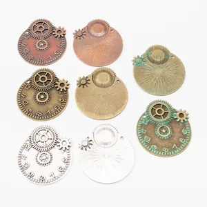 Vintage Steampunk Zahnrad und Uhr Anhänger aus Zinklegierung für DIY-Schmuckbau