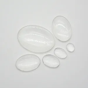 Transparent Oval Glass Cabochon Clear Convex Flatback For DIY Necklace Pendant Jewelry Making Handmade Crafting Accessories Time Gem