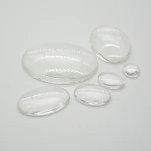 Clear oval glass cabochons in five sizes for DIY jewelry making and craft supplies