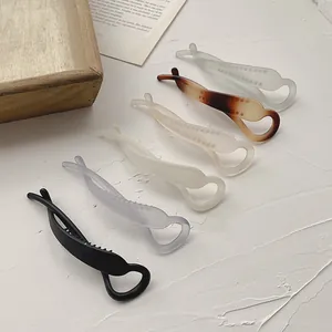 Matte Frosted Banana Hair Clip Vertical Ponytail Holder Minimalist Solid Color Resin Hairpin Fashion Hair Accessory For Women Girls