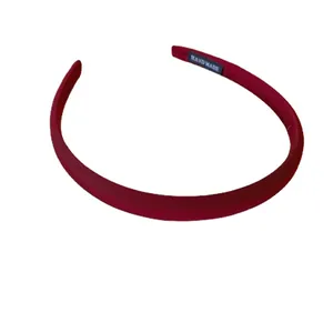 Cerchietto sottile retrò bordeaux per donna, accessorio fatto a mano in rosso vino solido