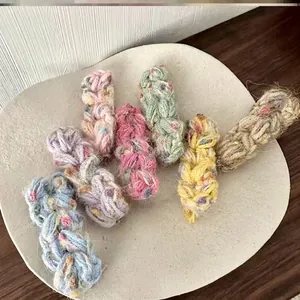 Colorful braided plush hair clips set for girls featuring soft wool textures and pastel tones