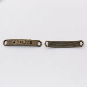 Antique bronze ACHIEVE letter plate connector for DIY jewelry and shoelace decoration