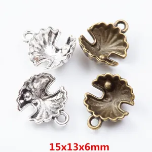 Vintage Zinc Alloy Shell Charms Scallop Pendants With Simulated Artificial Pearl DIY Jewelry Making Necklace Bracelet Finding Accessories