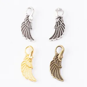Vintage vleugelhanger van legering in vier kleuren voor DIY handgemaakte sieraden maken