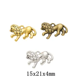 Vintage Zinklegierung Löwen Anhänger Für Schmuckherstellung DIY Antik Bronze Silber Gold Löwe Anhänger Halskette Armband Zubehör