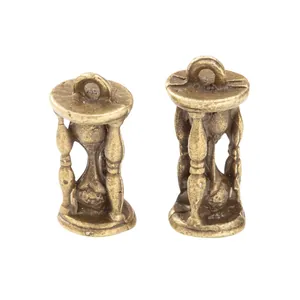 Vintage style hourglass pendants in brass finish for DIY jewelry making accessories