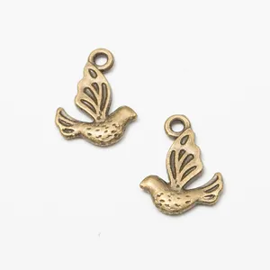 Vintage bronze bird charms in antique style for DIY jewelry making and accessories