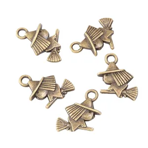 Retro bronze wizard witch pendants made of zinc alloy for DIY jewelry crafting
