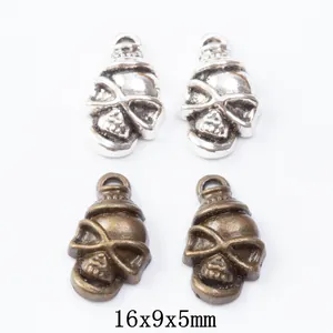 Vintage Zinc Alloy Skull Pendant Charms DIY Jewelry Making Accessories For Necklaces Bracelets Gothic Punk Style Small Metal Skull Charms