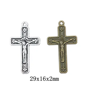 Ciondolo Crocifisso Vintage In Lega Per Gioielli Fai Da Te Accessorio Argento Bronzo Antico Ciondolo Croce Religiosa