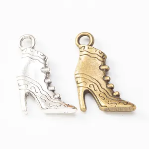 Retro legering hoge hak hangers in antiek zilver en brons voor DIY sieraden maken