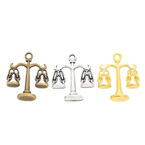 Scales of justice pendants in bronze, silver, and gold for DIY jewelry making