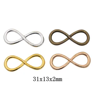 Vintage Alloy Infinity Symbol Connectors For DIY Bracelet Necklace Making Metal Figure Eight Charms Jewelry Findings Accessory