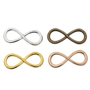 Set of four infinity symbol metal connectors for DIY jewelry in various colors