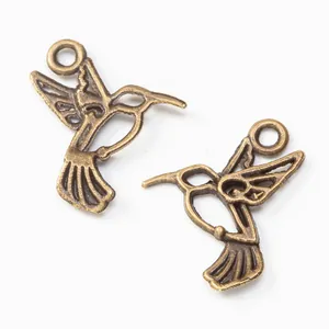 Vintage antique bronze hummingbird alloy charms for DIY jewelry making and pendants