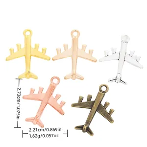 Ciondoli ad Aereo in Lega di Zinco Vintage per Fai da Te Creazione Gioielli Ciondoli Aerei Accessori Artigianali 27x22mm Aviazione