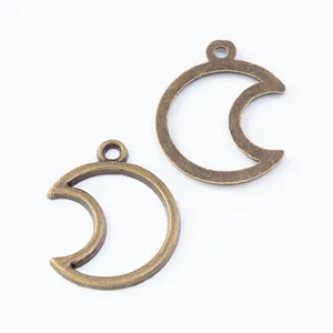 Vintage Bronze Mond Anhänger aus Legierung für DIY-Schmuckherstellung und Bastelprojekte