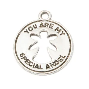 Runder silberner Engel-Anhänger aus Legierung mit You Are My Special Angel Gravur