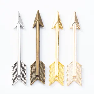 Pendentifs flèche rétro en alliage argent, bronze, or et or rose pour bijoux DIY