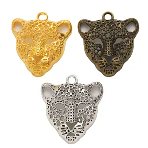 Pendentifs tête de léopard en trois couleurs pour la création de bijoux DIY