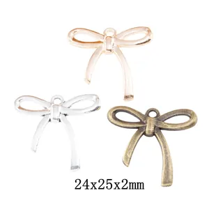 Vintage Zinc Alloy Bow Knot Pendants Charms For DIY Jewelry Making Necklaces Bracelets Earrings Accessories Antique Gold Silver Bronze