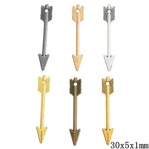Breloques Flèche en Alliage Vintage pour Fabrication de Bijoux DIY Or Antique Argent Bronze Métal Pointe de Flèche Plume Accessoires