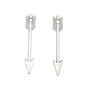 Paire de breloques flèches vintage en alliage argenté pour la création de bijoux DIY