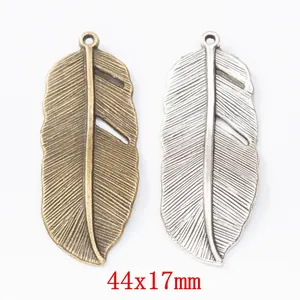 Vintage Legierung Feder Charms Blatt Anhänger DIY Schmuckherstellung Zubehör Antik Bronze Silber Plattiert Für Basteln