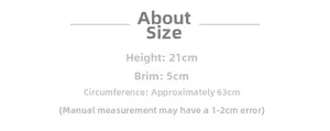 Größentabelle für Ananas-Wollhut: Höhe 21cm, Krempe 5cm und Umfang 63cm für Teenager