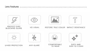 Infografik zeigt UV400-Schutz und HD-Visualisierung der Steampunk-Sonnenbrille