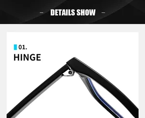 Close-up of durable metal hinge on cat-eye glasses frame for smooth opening