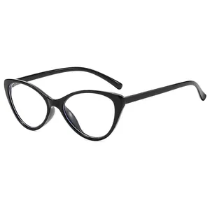 Gafas de Moda de Ojo de Gato Anti Luz Azul Montura de PC Retro Gafas Planas Decorativas para Atuendo Diario