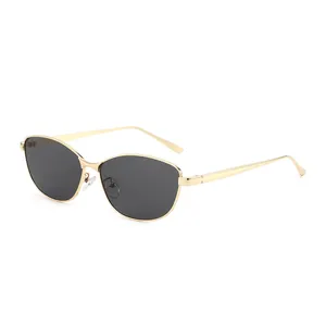 Mode Damen Katzenaugen Sonnenbrille Metallrahmen UV400 Schutz Trendiger Street Style Sonnenschutzbrille Für Autofahren Reisen Outdoor