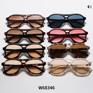Detailed grid showing eight color variations of vintage double-bridge aviator sunglasses