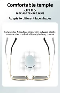 Détail des branches de lunettes de soleil en métal flexibles et ergonomiques