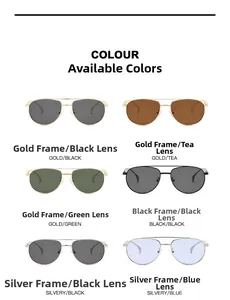 Classic aviator sunglasses with double bridge metal frames in multiple lens colors