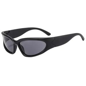 Y2K Futuristic Wrap Around Sport Sunglasses For Men Women UV400 Protection Cat Eye Cycling Sun Glasses Outdoor Fashion Eyewear