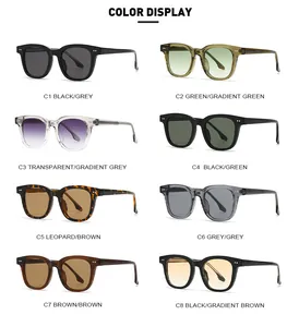 Various vintage TR frame sunglasses color display with metallic rivets and gradient lenses