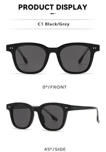 Retro TR frames with metal core legs and double rivet accents in black and grey