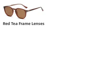 Detailed view of retro tea brown polarized sunglasses with metal accents on the temple