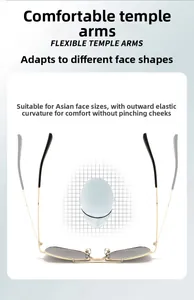 Détail des branches flexibles en métal des lunettes aviateur avec technologie élastique