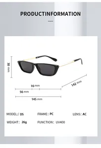 Guida alle dimensioni per occhiali da sole UV400 a montatura piccola e aste in metallo