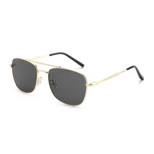 Lunettes de Soleil Aviateur Classiques Hommes Femmes Polarisées UV400 Double Pont Monture Métallique Lunettes de Soleil Mode pour Conduite Extérieur Voyage
